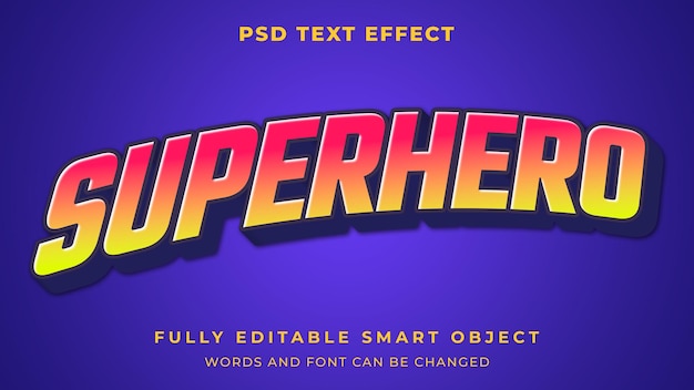 Effetto di testo modificabile in stile grafico di supereroi