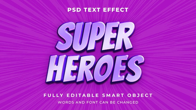 PSD superheroes graphic style editable text effect