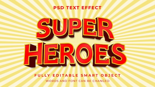 PSD superheroes graphic style editable text effect