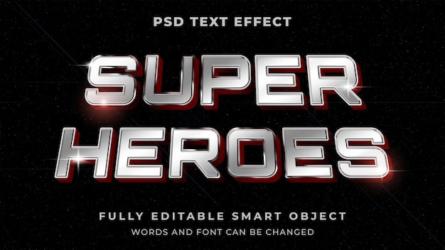 PSD effetto di testo modificabile in stile grafico di supereroi