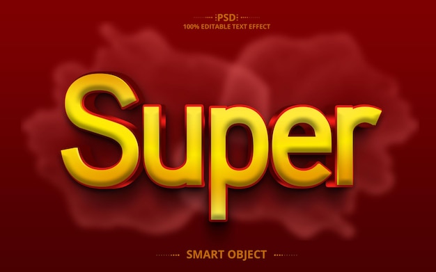 Superluxe Best Red Text Effect Design PSD-bestand