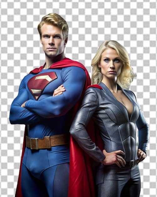 PSD superman and lana on white background