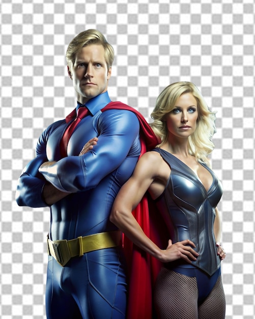 PSD superman and lana on white background