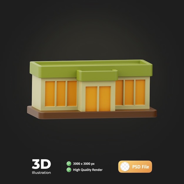 PSD Супермаркет 3d иллюстрация