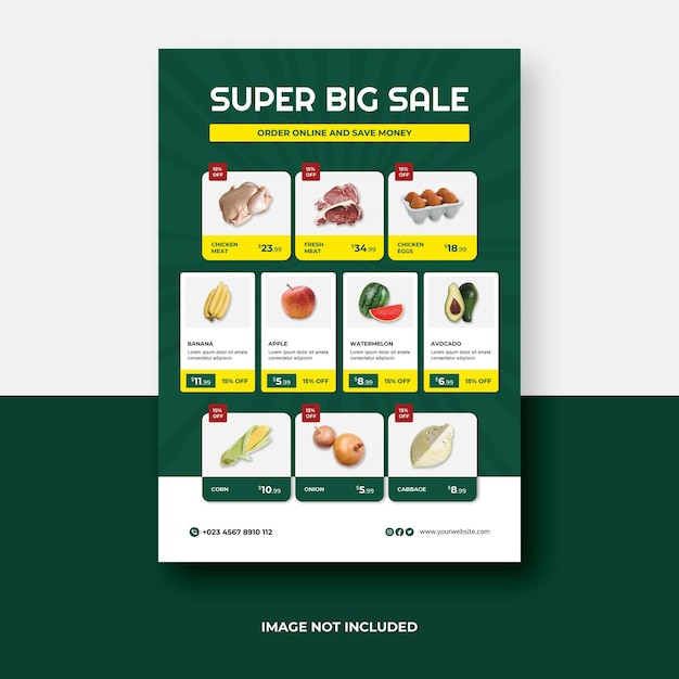 supermarket flyer template design a4