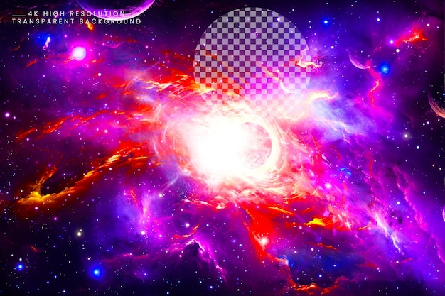 Supermassive singularity cosmology galaxy illustration on transparent background