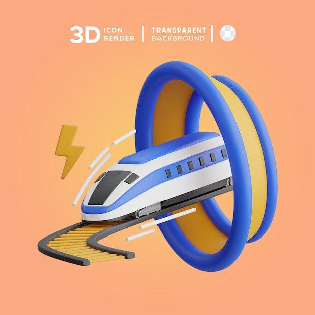 PSD supersnelle trein 3d-illustratie rendering