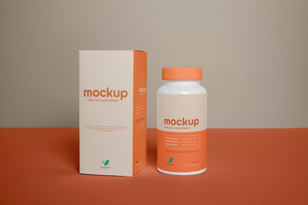 PSD supplement bottle mock-up design