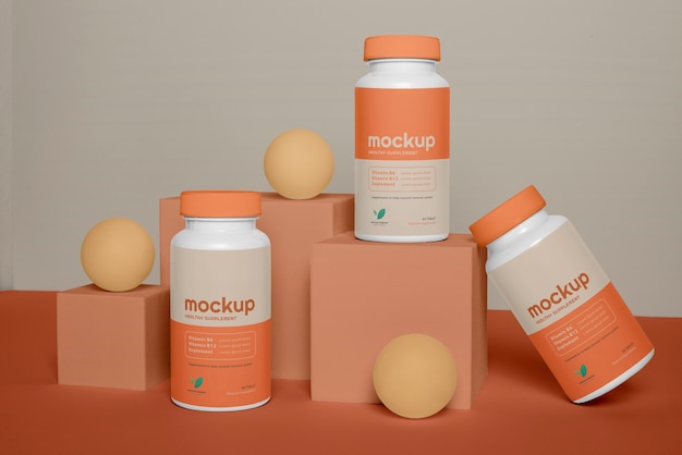 PSD supplement bottle mock-up design