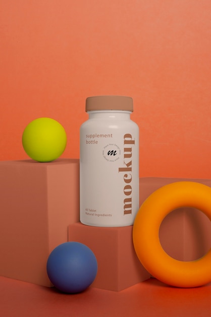 PSD supplement bottle mock-up design