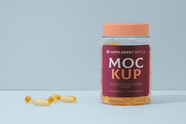 Supplement bottle packaging mockup