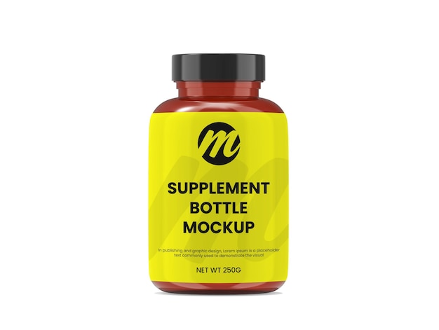 Supplement bottle or pill bottle mockup