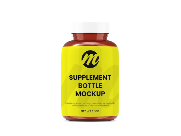 Supplement bottle or pill bottle mockup