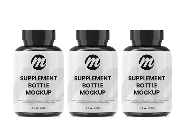 Supplement bottle or pill bottle mockup