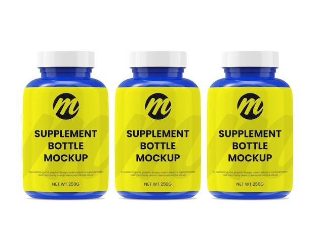 PSD supplement bottle or pill bottle mockup