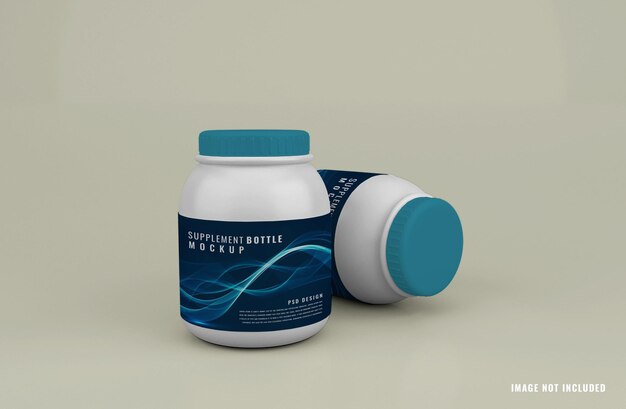 Supplement container package mockup template