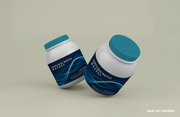 Supplement container package mockup template