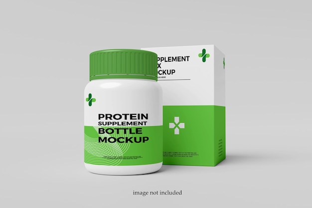 supplement fles en doos mockup