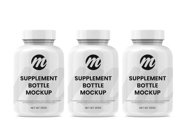 supplement fles of pil fles mockup