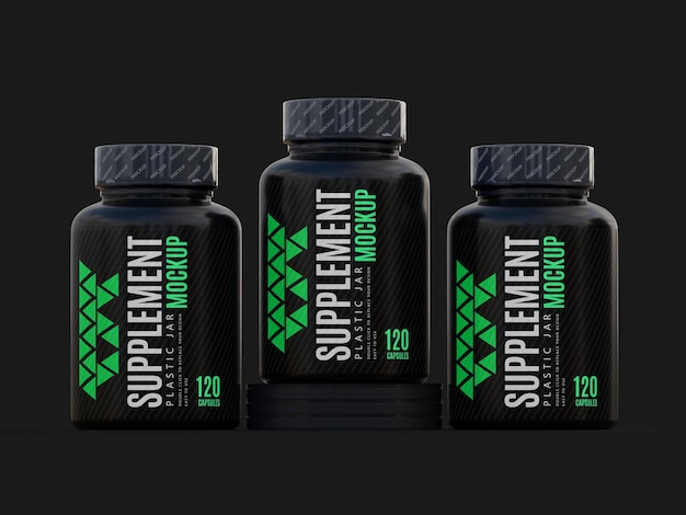 PSD supplement jar label mockup