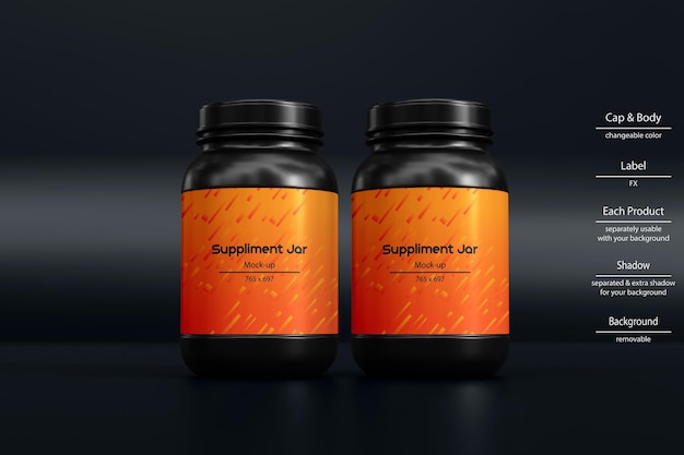 PSD supplement jar mockup