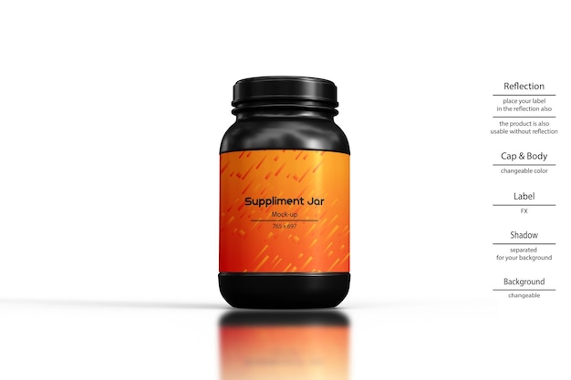 PSD supplement jar mockup