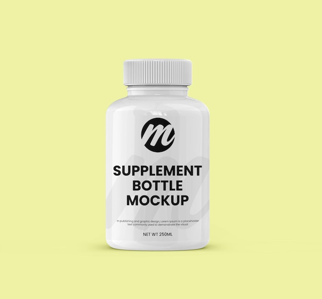 PSD supplement or medicine bottle and mockup