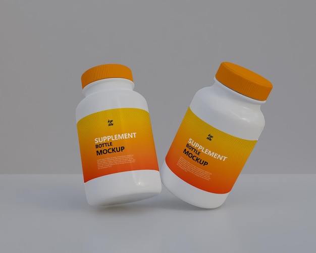 Supplement medicine bottle mockup