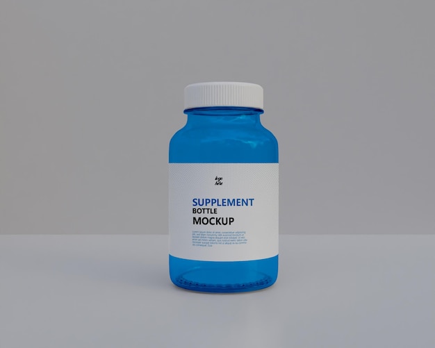 PSD supplement medicine  glass bottle mockup