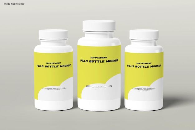 PSD supplement pills bottle mockup