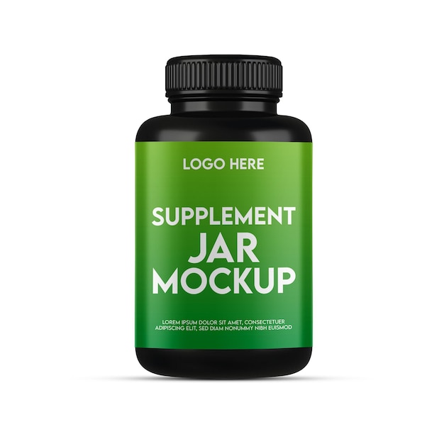 PSD supplement pot mockup ontwerpsjabloon