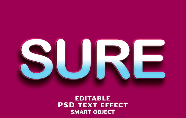 PSD sure 3d text effect design