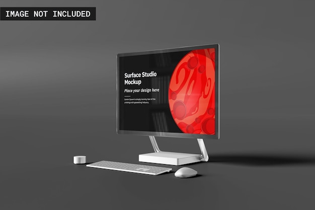 Mockup dello schermo del monitor di superficie