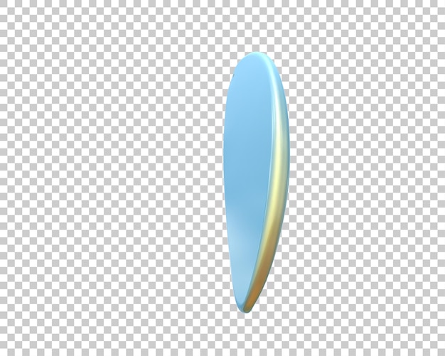 Surfboard geïsoleerd op de achtergrond 3d rendering illustratie