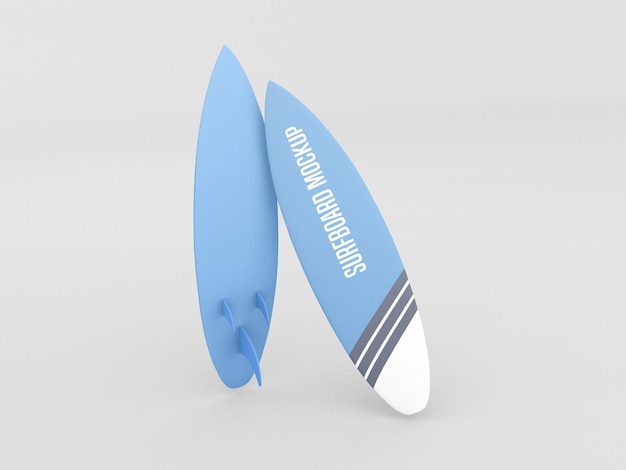 Surfboard  Mockup Set on white background