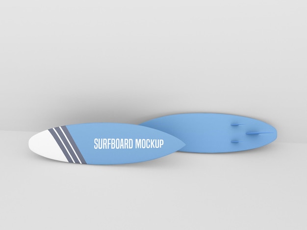 Tavola da surf mockup impostato su sfondo bianco