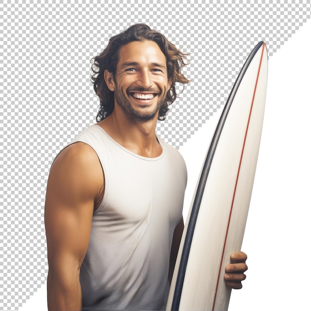 Surfer man with surfboard