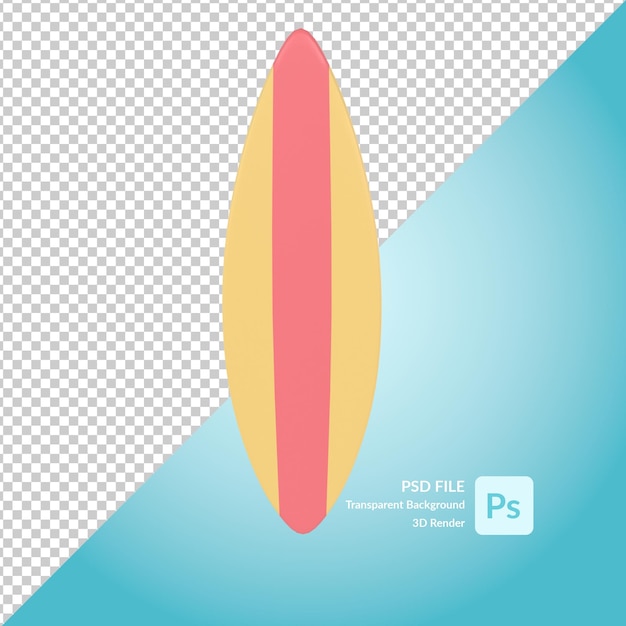 surfing board 3d illustration rendering