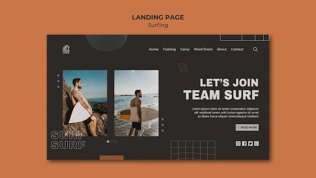 Surfing competition landing page template
