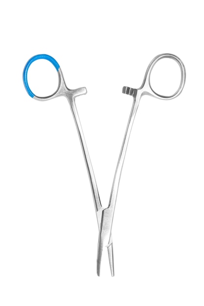 PSD surgical clamps on a transparent background