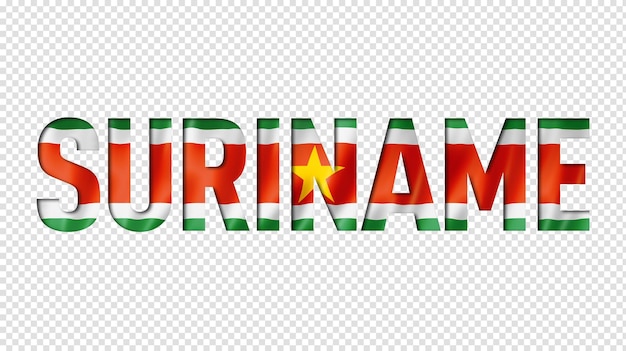 Suriname flag text font