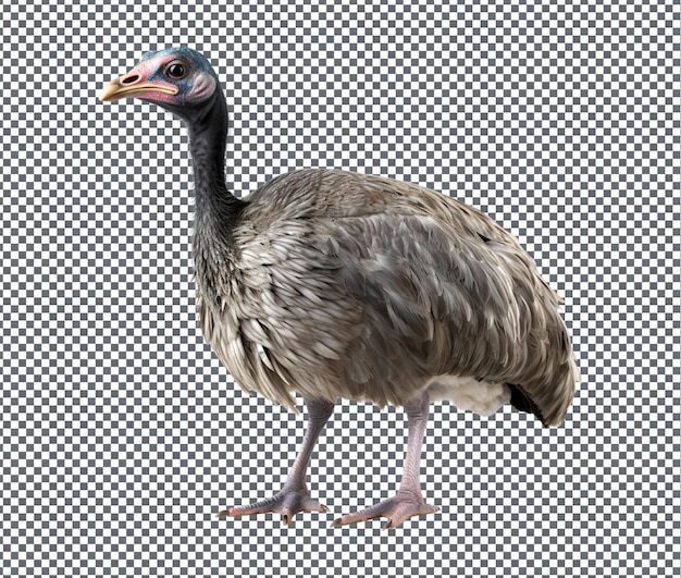 PSD surowe emu słabe i smaczne mięso ptaków wyizolowane na przezroczystym tle