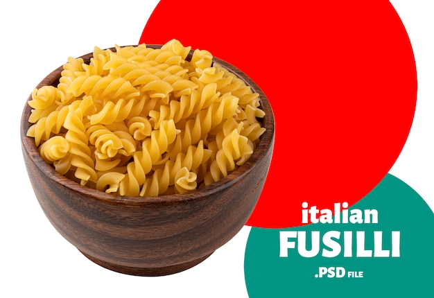 Surowy Fusilli Makaron Odizolowywający Na Białym Tle