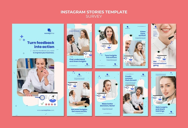 PSD survey instagram story design template