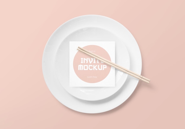 PSD mockup di invito al sushi bar