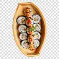 PSD sushi boat isolated on transparent background png