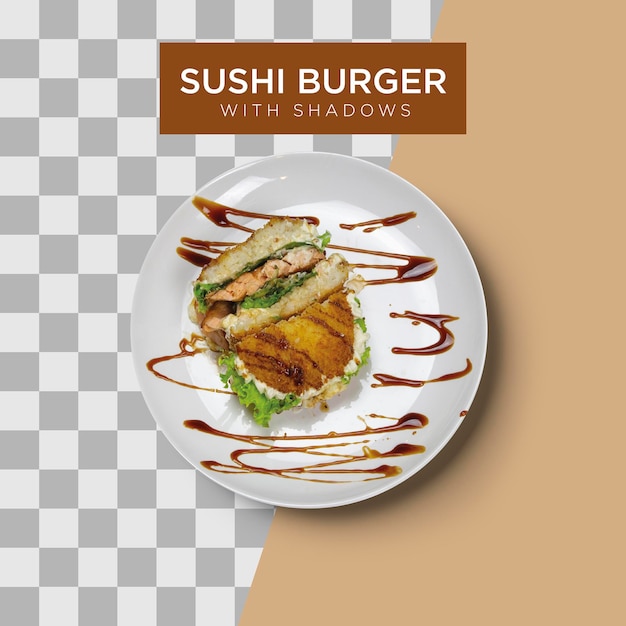 PSD burger al sushi con ombre