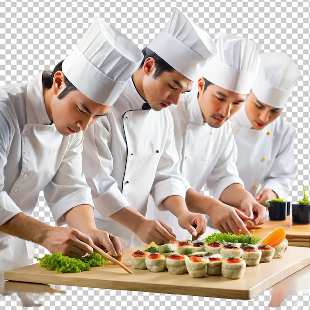 PSD sushi chefs sushi the art of sushi on transparent background