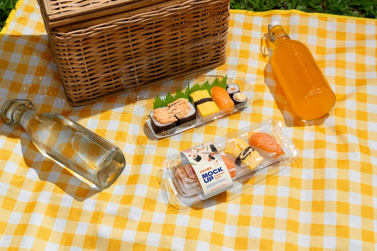 PSD sushi day  celebration with picnic