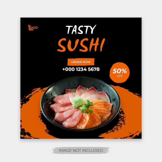 PSD sushi facebook instagram post template